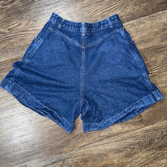 Vtg ESSENTIALS SPORT High Waist Mom Denim Jean Shorts sz 12 Cuffed - Picture 4 of 4